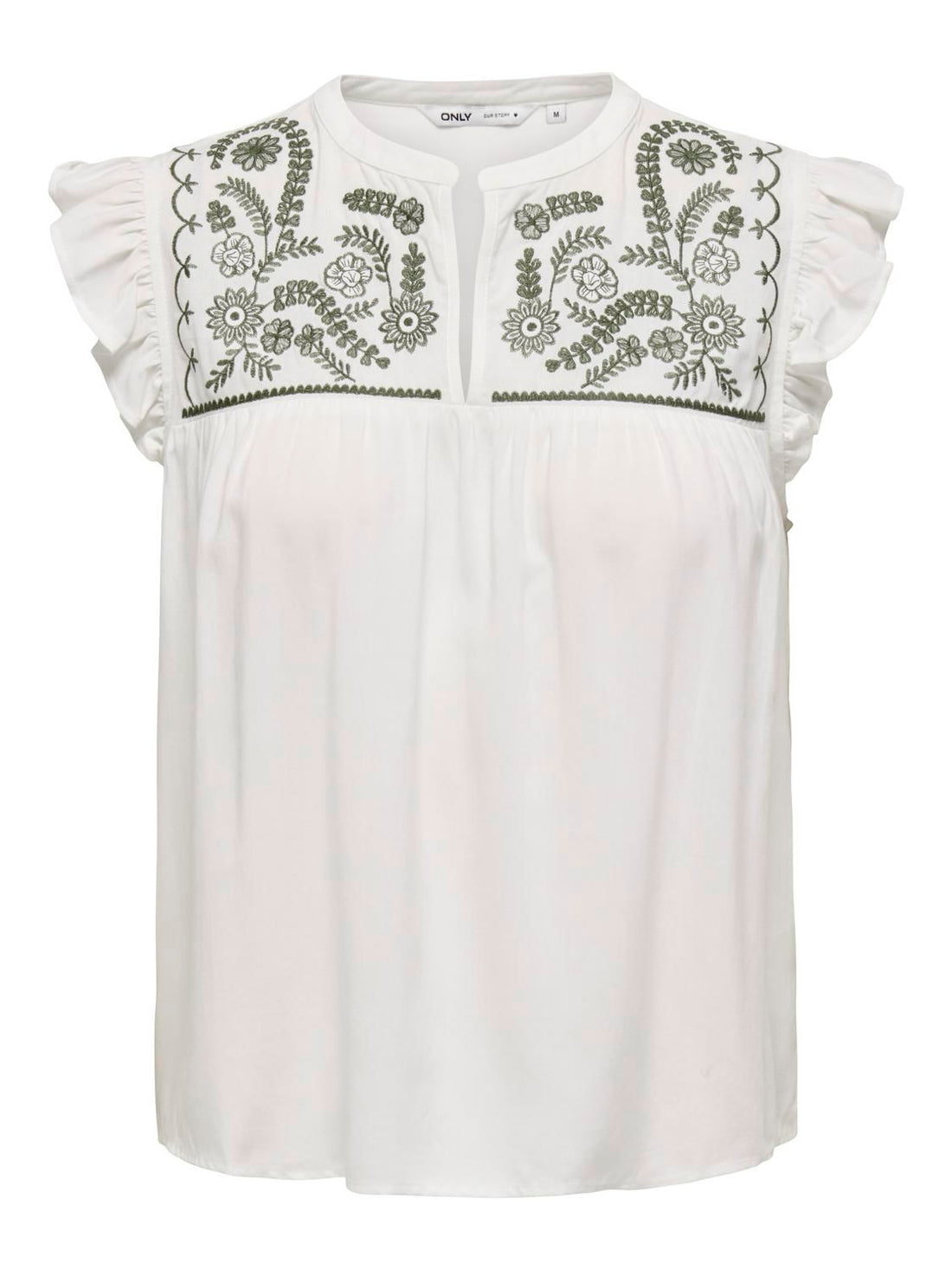 Onlvestine S/s Top Wvn Noos Hvit