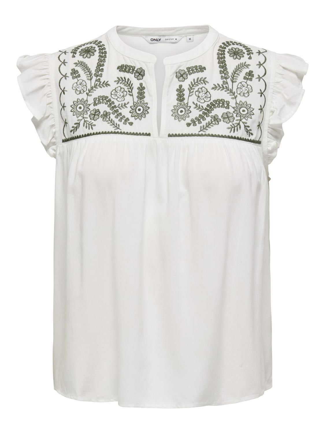 Onlvestine S/s Top Wvn Noos Hvit