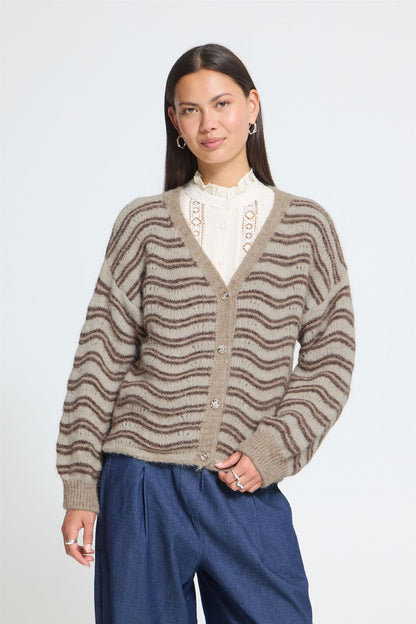 Sbxjava Knit Cardigan Beige