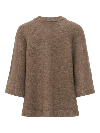 Jdycady 3/4 O-Neck Cape Cardigan Knt Brun