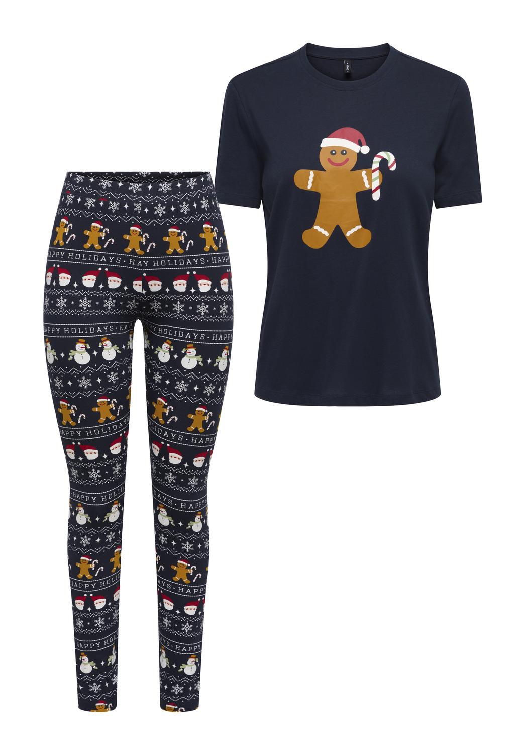Onlxmas Elfi Life Top/leggings Set Csjrs Mørkeblå