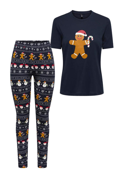 Onlxmas Elfi Life Top/leggings Set Csjrs Mørkeblå