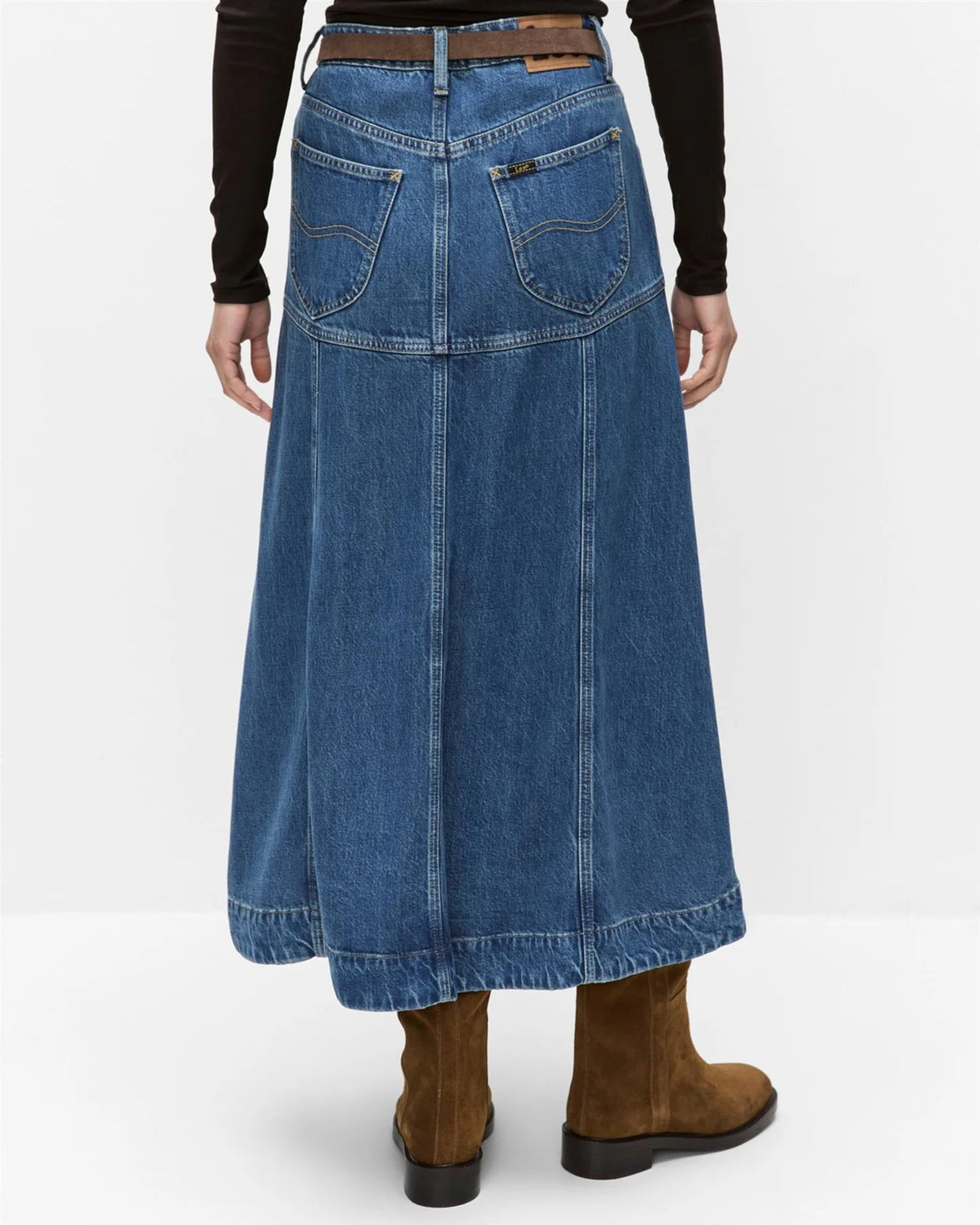 Seamed midi skirt