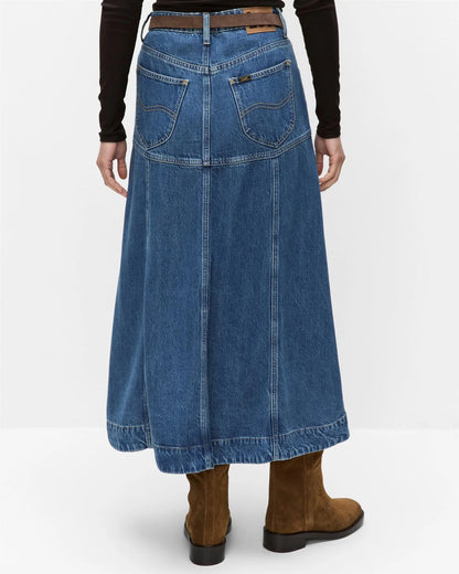 Seamed midi skirt