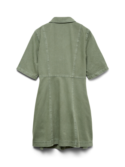 Vmdaisy 2/4 Short Denim Dress Noos Grønn