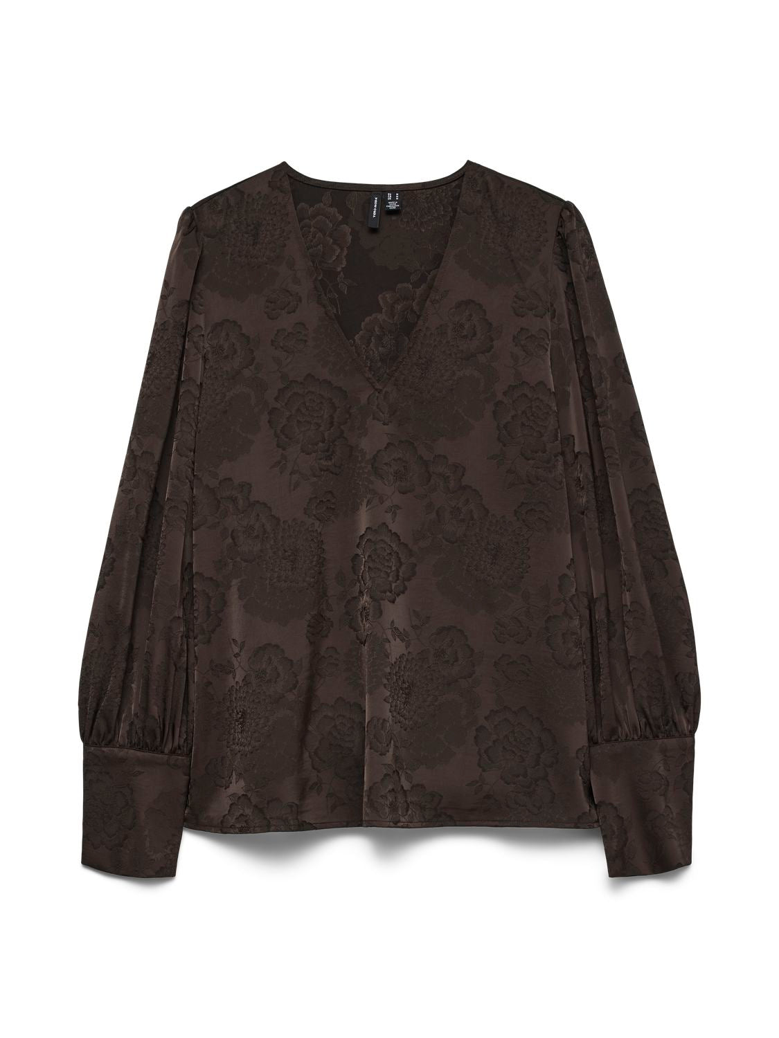 Vmkira Ls V-Neck Top Wvn Pa Brun