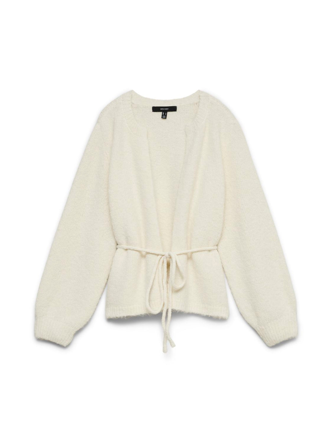 Vmberry Ls O-Neck Tie Cardigan Noos Beige