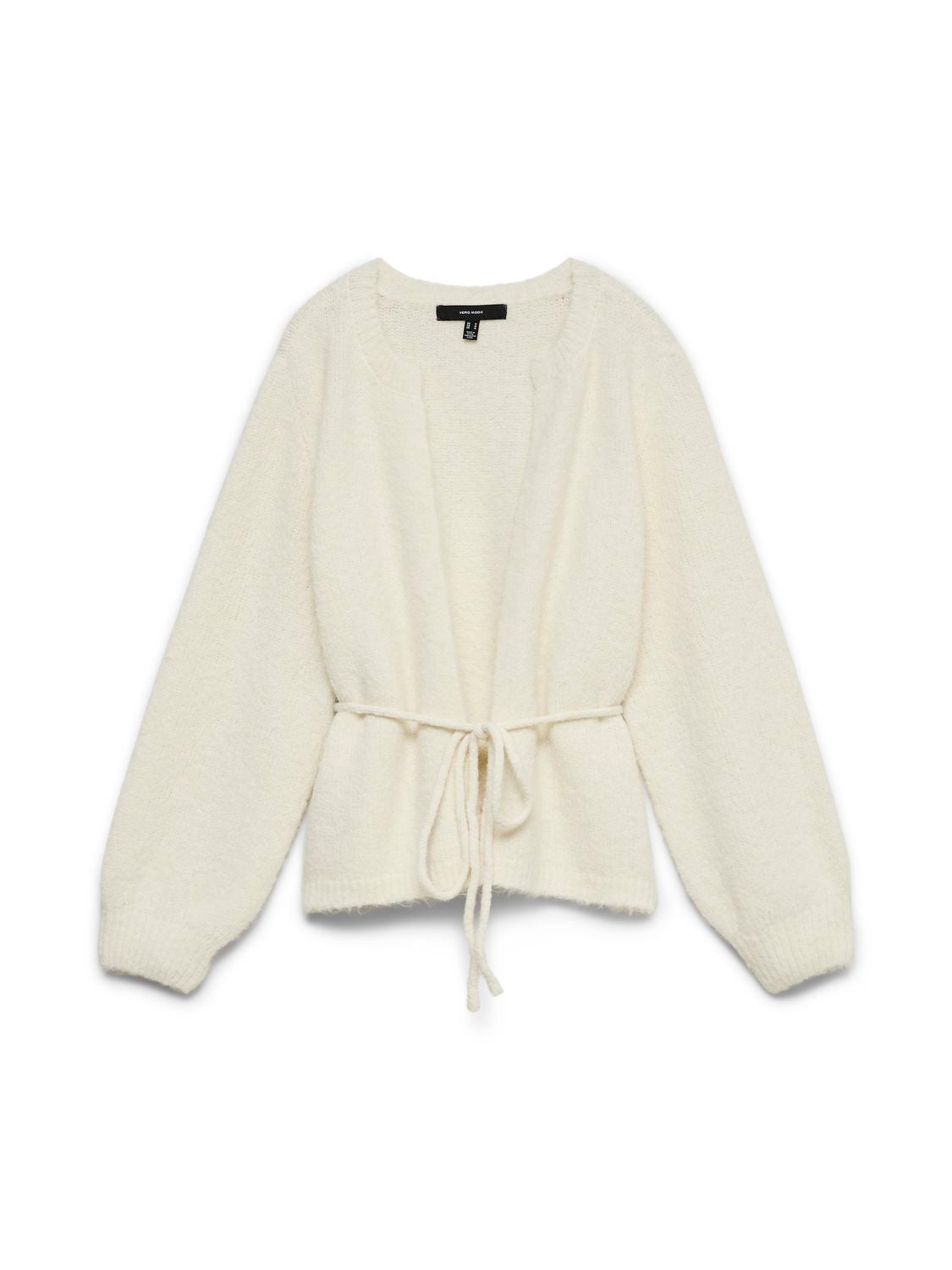 Vmberry Ls O-Neck Tie Cardigan Noos Beige