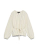 Vmberry Ls O-Neck Tie Cardigan Noos Beige