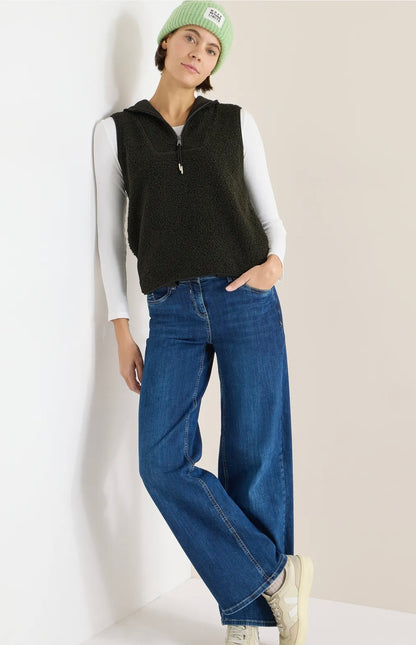 TOS Teddy troyer vest w.hood Khaki