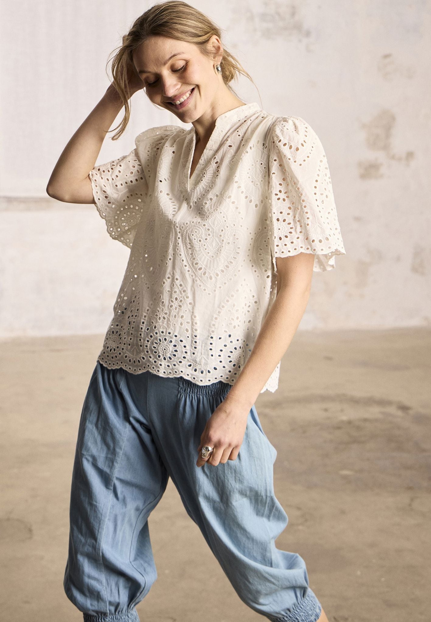 Pzjill Denim Capri Blå