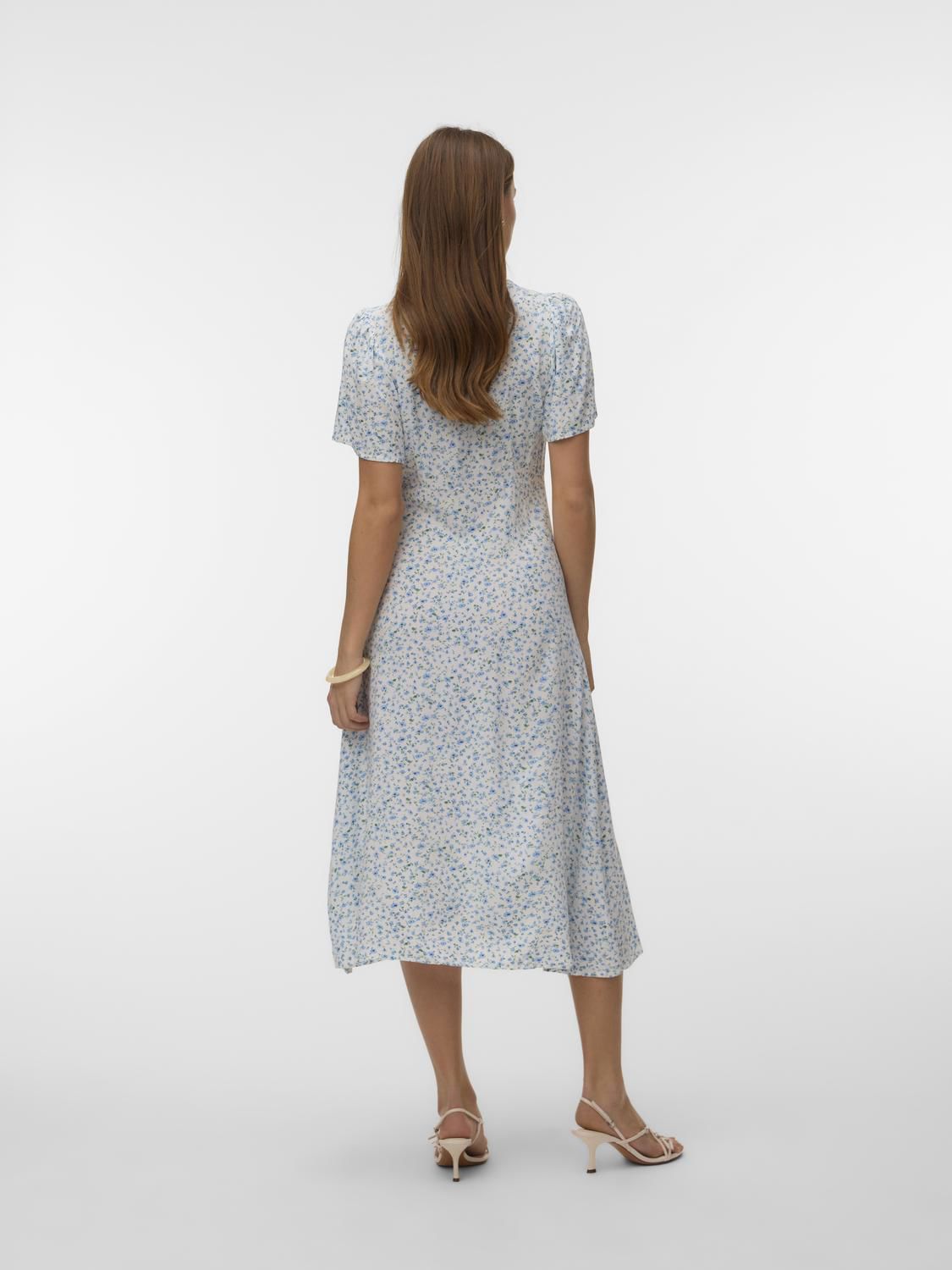 Vmalba Ss Calf Dress Wvn Noos Blå