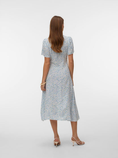 Vmalba Ss Calf Dress Wvn Noos Blå