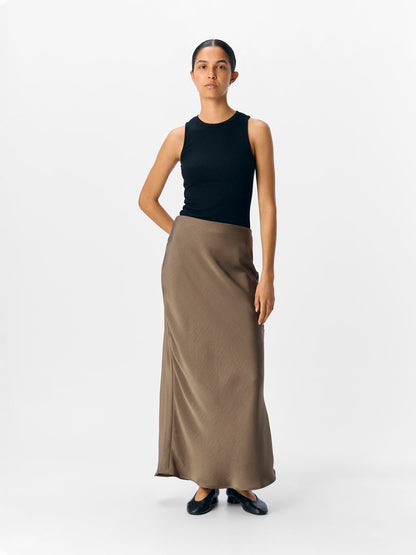Objchilli Mw Long Skirt Noos Brun