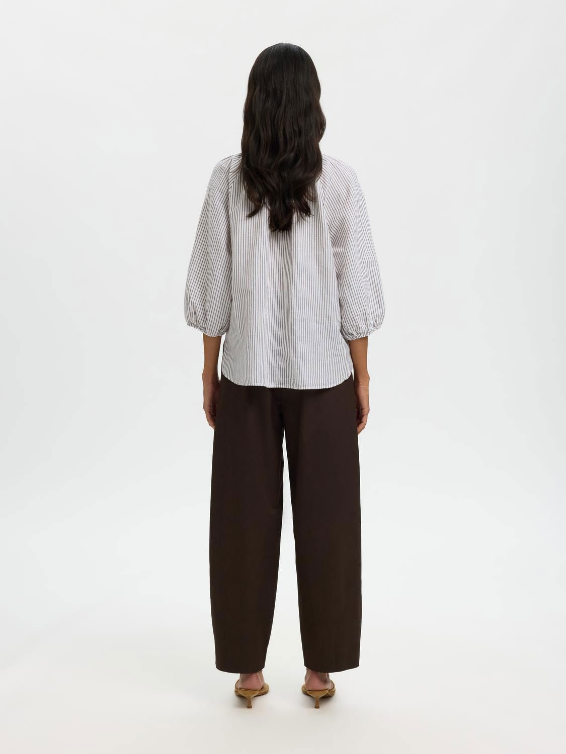 Slwcleo-Alberta Linen Blend Shirt Noos Hvit