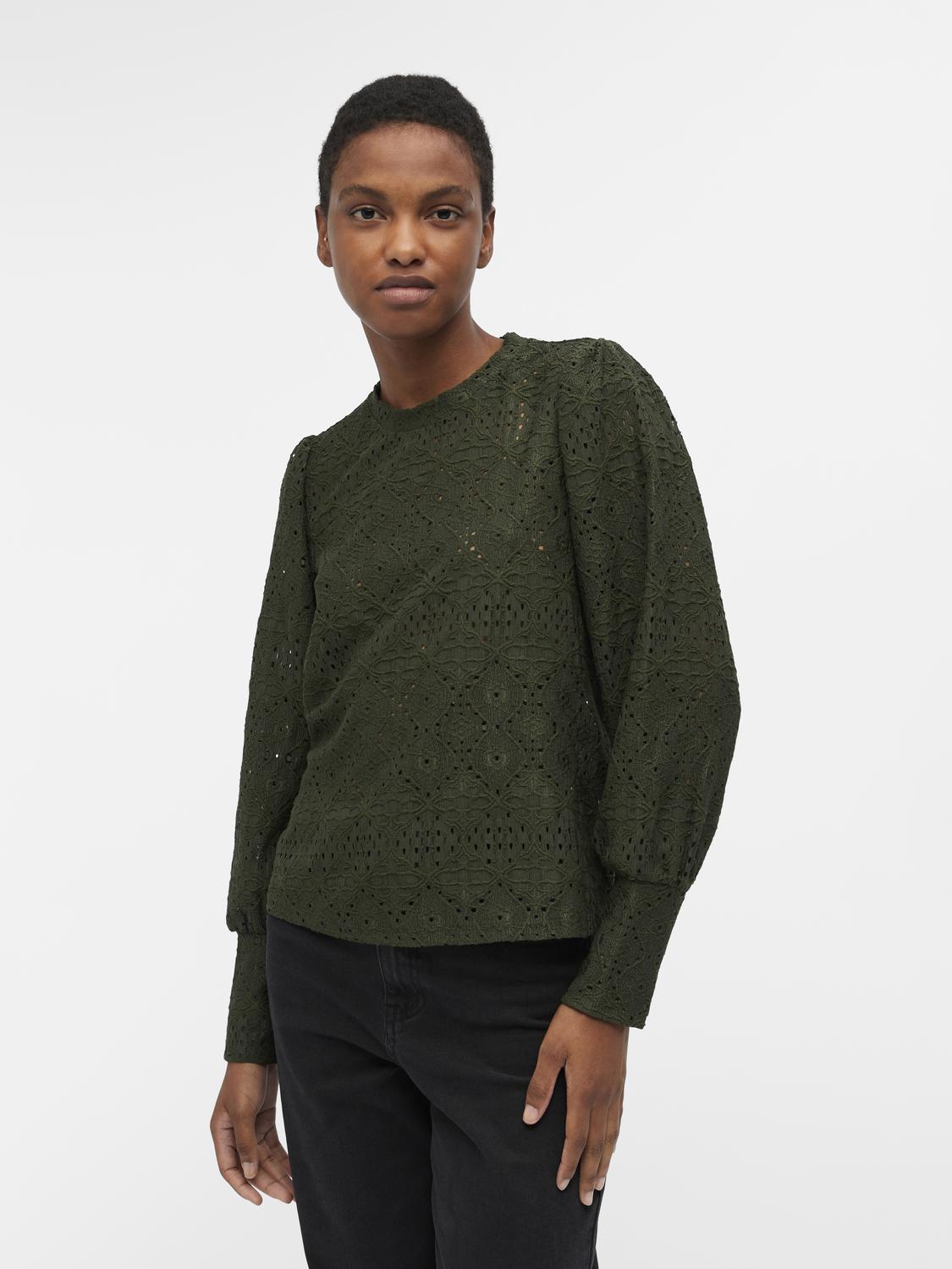 Objfeodora L/s Top Noos Mørkegrønn