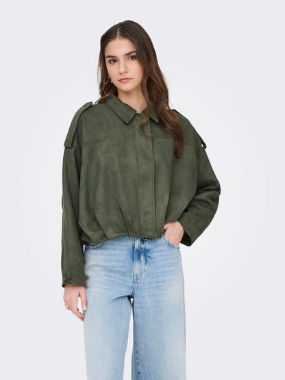 Jdynia Faux Suede Bat Jacket Otw Noos Grønn
