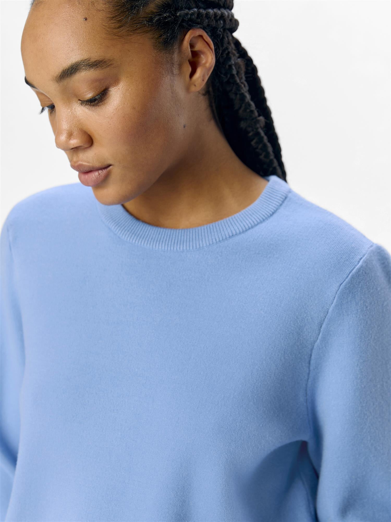 OBJREYNARD SQUARE SLEEVE O-NECK NOOS Blå