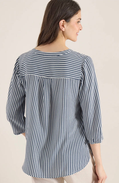 PRINTED stripe blouse Blå