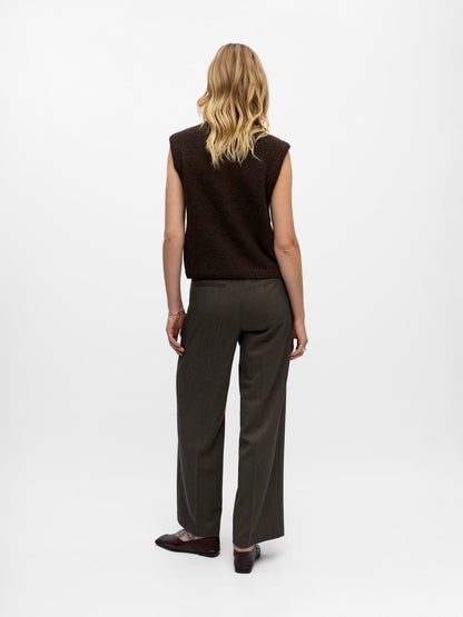 Objsaggia Re Knit Vest Cardigan Noos Brun