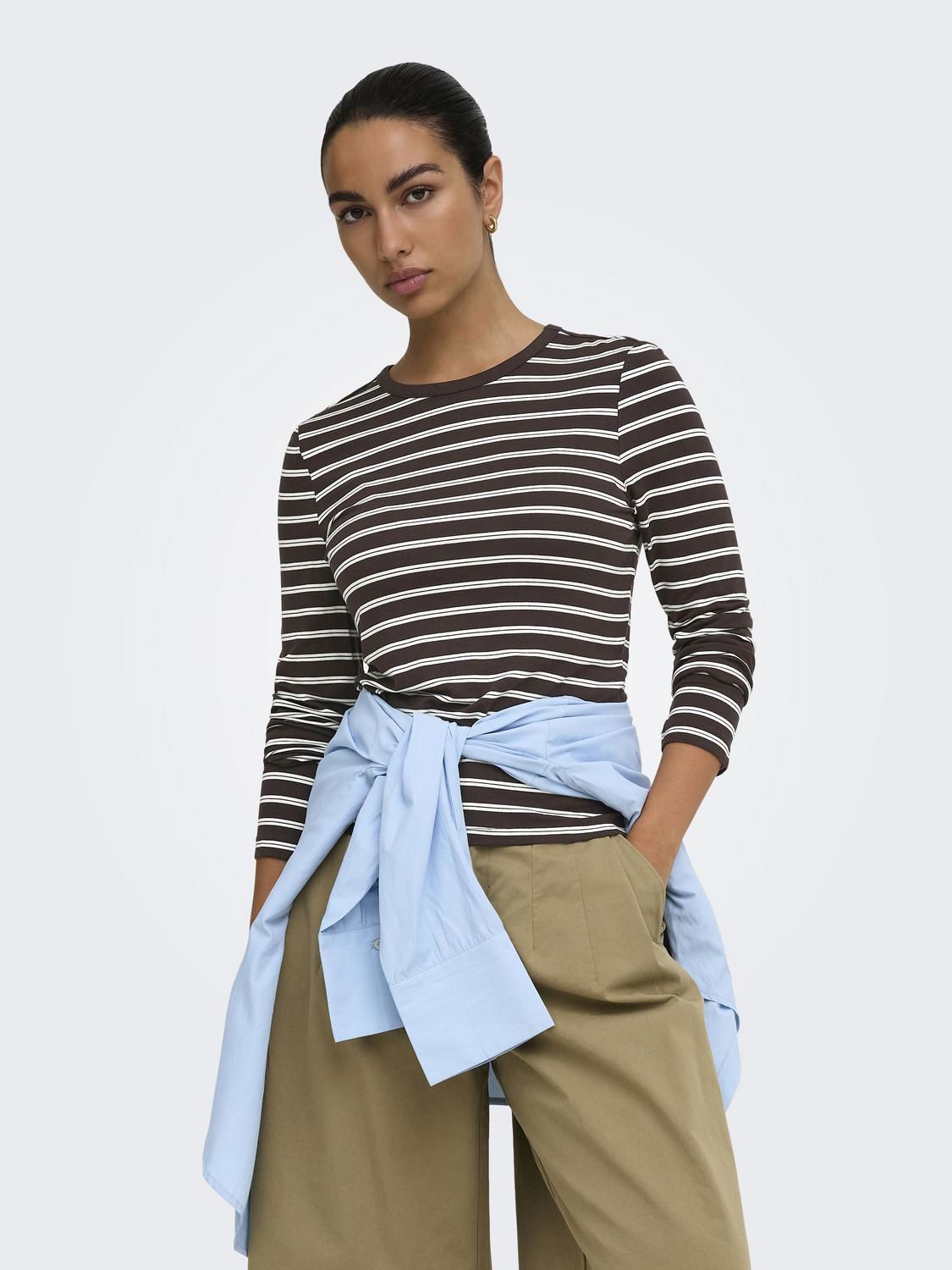 Onlnina L/s Aop Top Jrs Brun