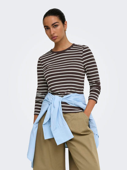 Onlnina L/s Aop Top Jrs Brun