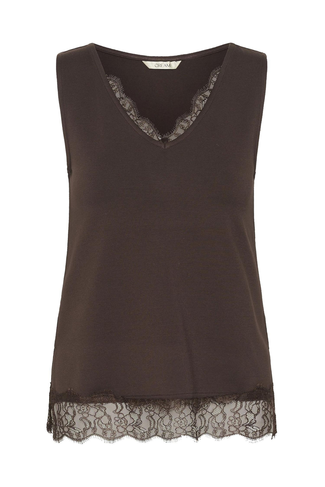 Cralvaia Jersey Lace Top Brun