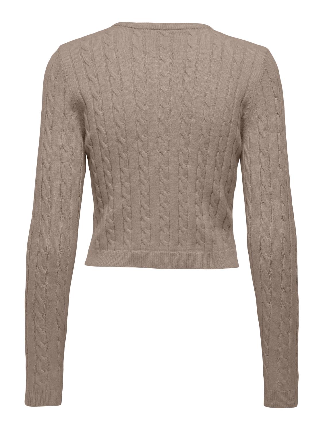 Onlkatia Ls Cable Button Cardigan Cc Knt Beige