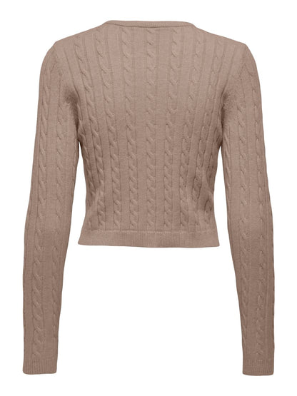 Onlkatia Ls Cable Button Cardigan Cc Knt Beige
