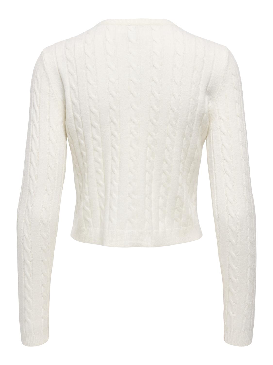 Onlkatia Ls Cable Button Cardigan Cc Knt Hvit
