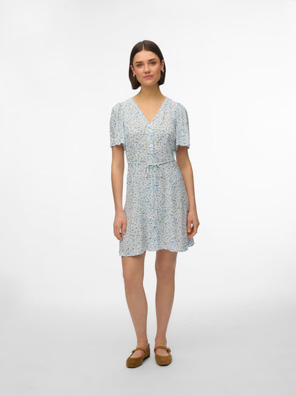 Vmalba Ss Short Dress Wvn Noos Blå