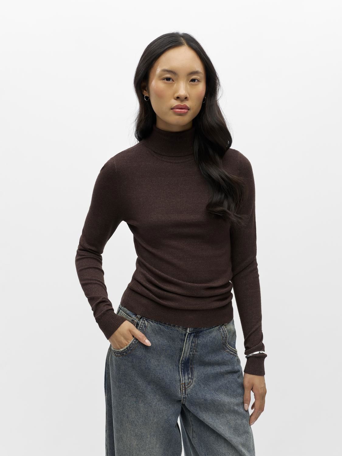 Objthess L/s Rollneck Knit Pullover Noos Brun