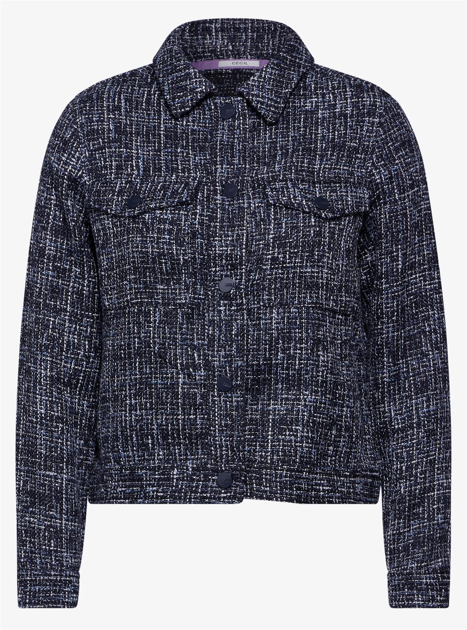 Short boucle jacket Blå