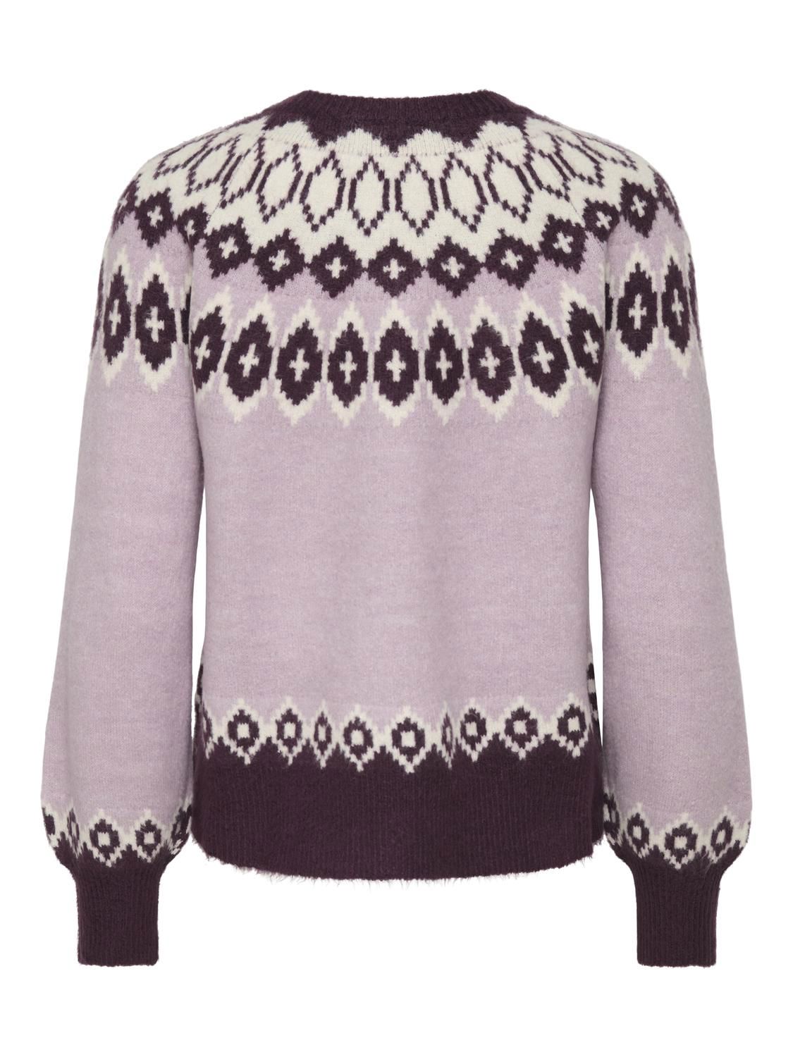 Onlrusty Ls Fair Isle O-Neck Bf Knt Lilla