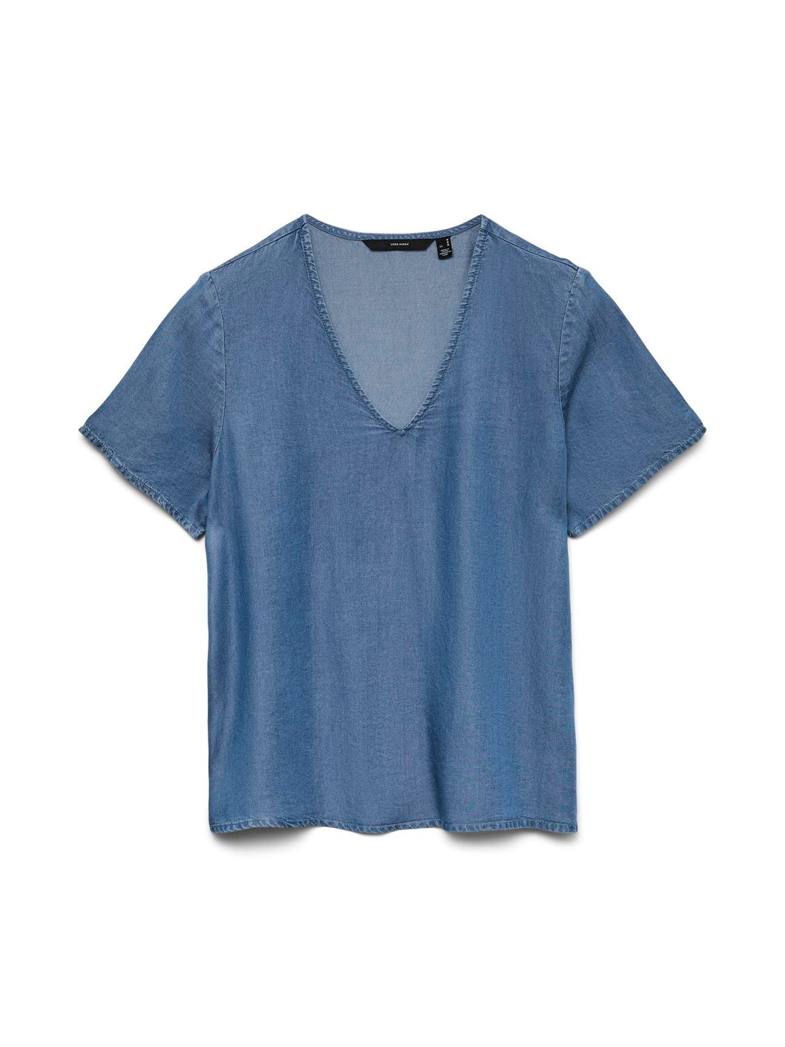 Vmbree Ss V-Neck Tencel Top Blå