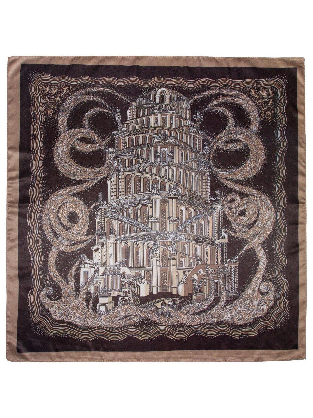 Skjerf M/bygning 70x70 New Brun