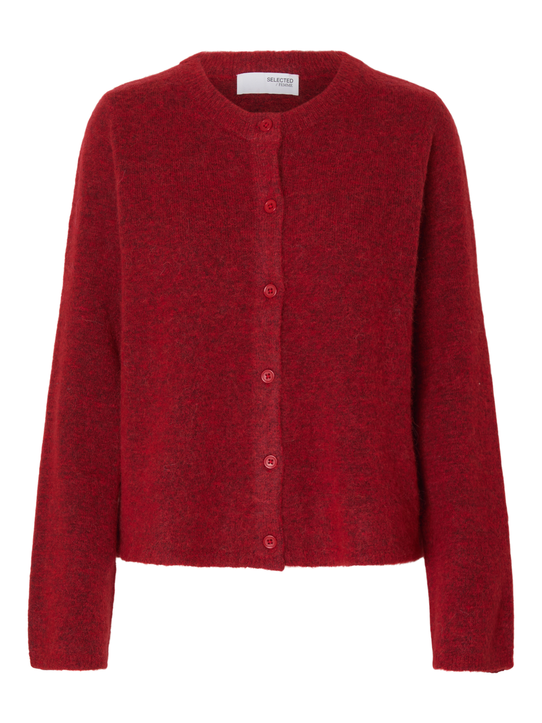 Slflulu New Ls Knit Cardigan Noos Mellomrød