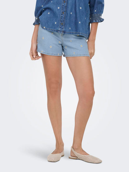 Onljosephine Hw Daisy Dnm Shorts Azgnoos Blå