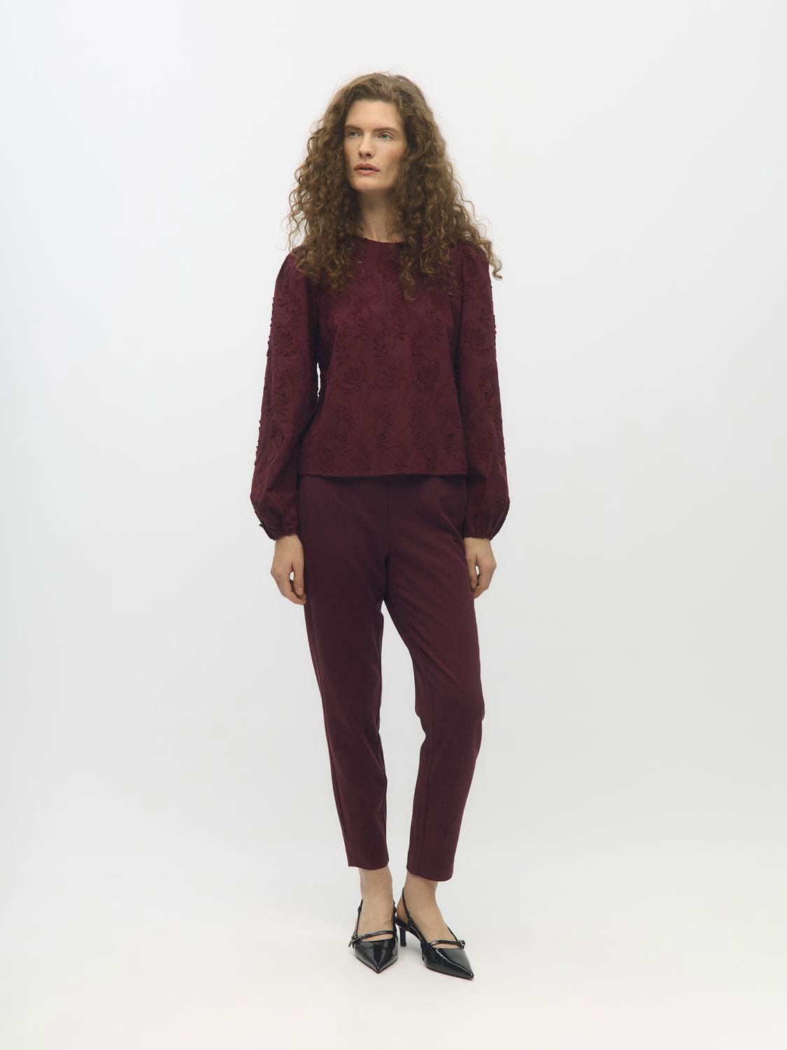 Objmya Re L/s Top Noos Burgunder