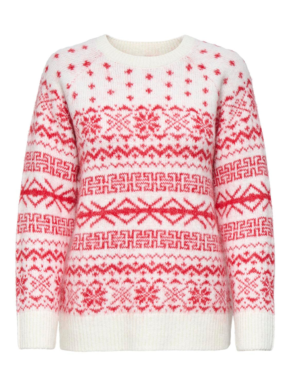 Onlxmas Nordic Ls O-Neck Knt Hvit