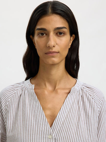 Slwcleo-Alberta Linen Blend Shirt Noos Hvit