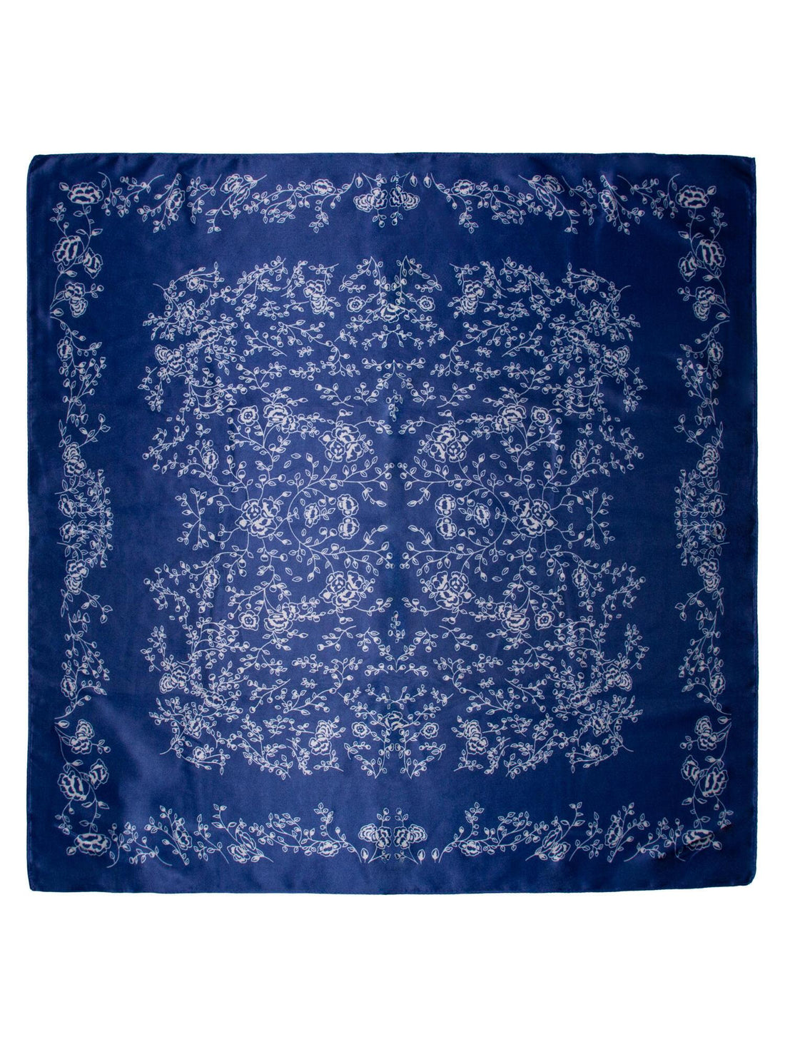 Skjerf m/grener 70x70 Blå
