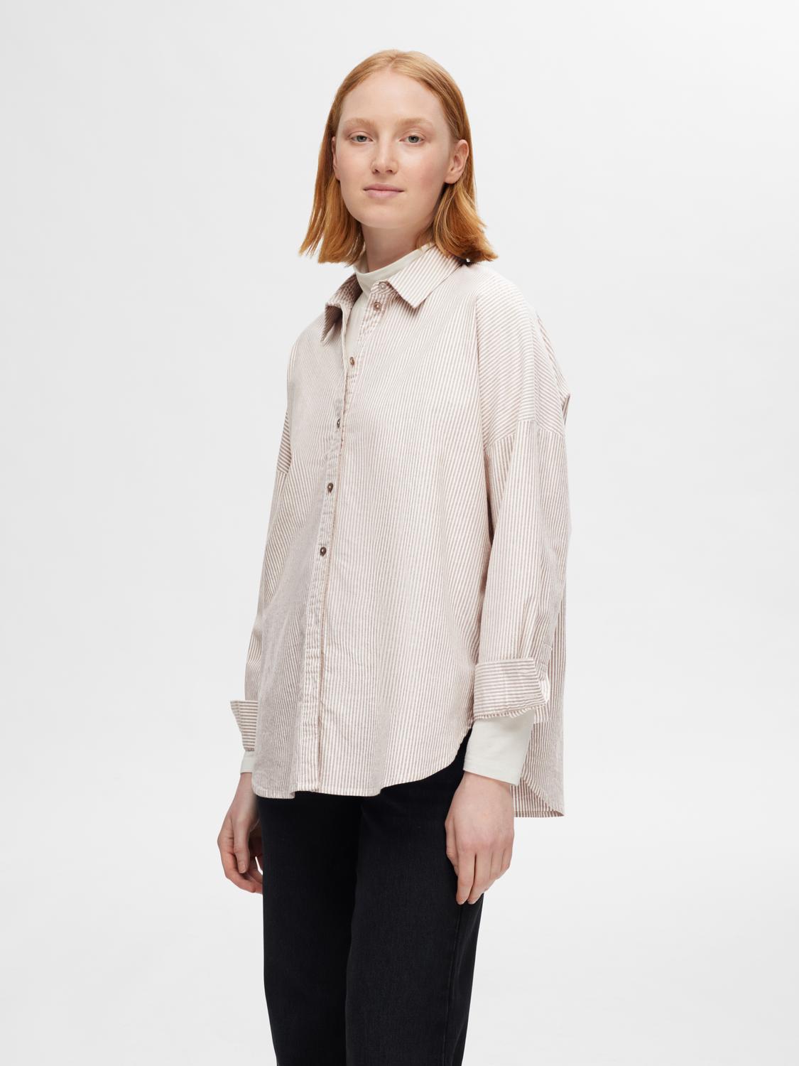 SLFNOVA LS OXFORD SHIRT NOOS Beige