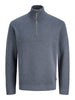 Jprmilano Stitch Knit Half Zip Sn Grå