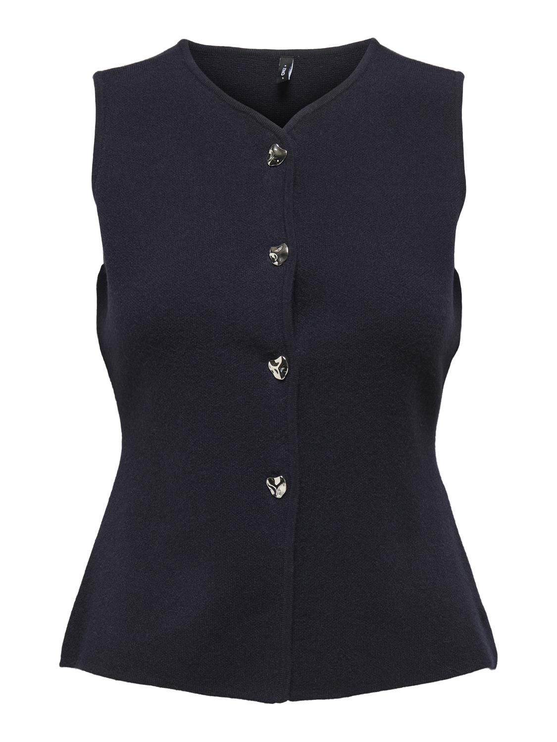 Onlibi Button Sl Vest Cc Knt Blå