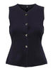 Onlibi Button Sl Vest Cc Knt Blå