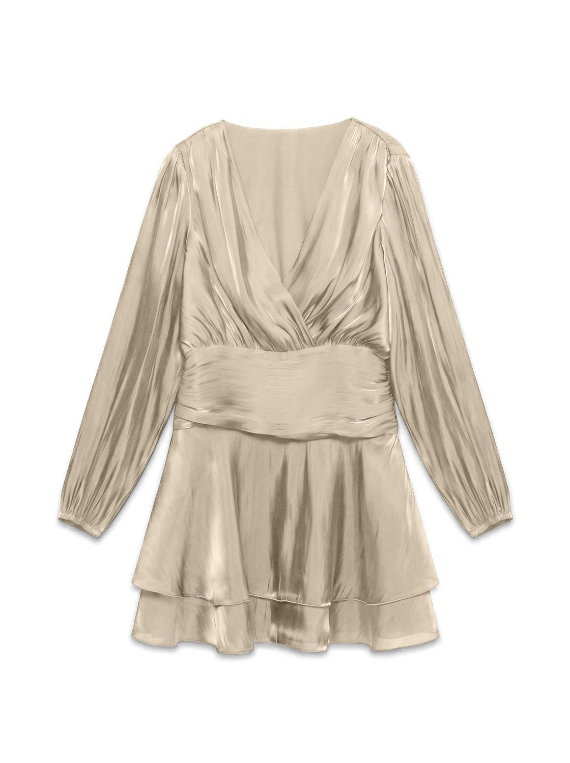Vmpolly Ls Short Dress Wvn Exp Beige