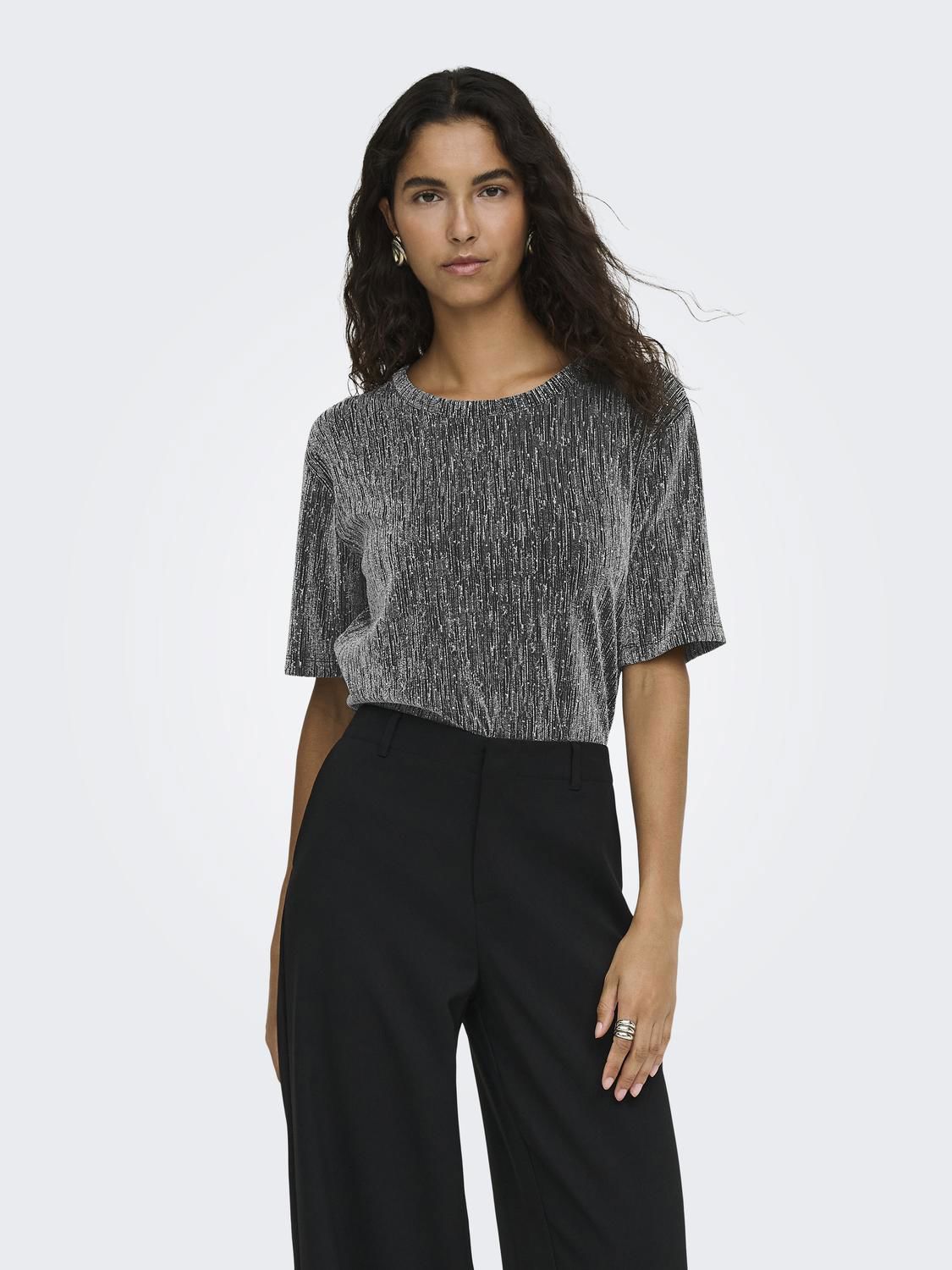 Jdykashmere S/s O Neck Top Jrs Grå