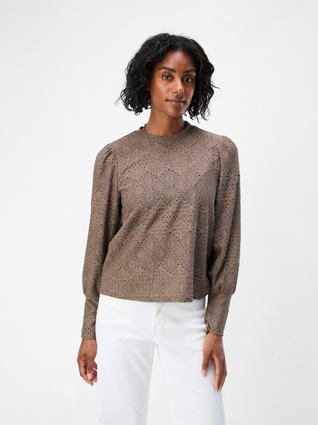 OBJFEODORA L/S TOP NOOS Brun