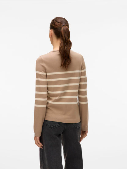 Vmsaba Plain Ls O-Neck Pullover Ga Noos Beige